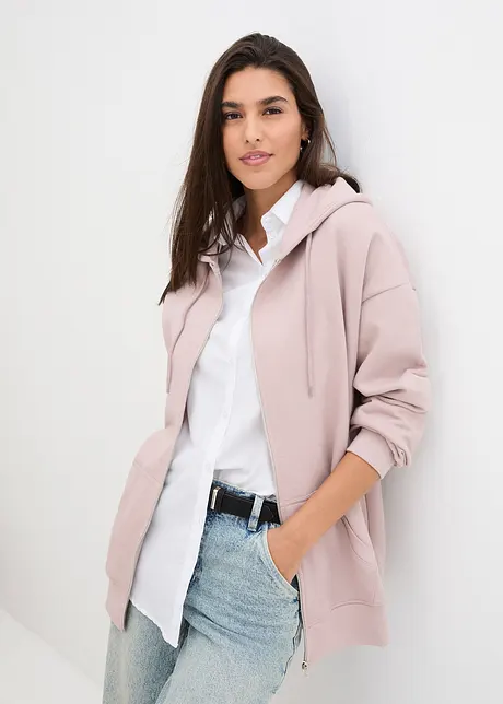 Oversized Sweatjacke mit Kapuze, bonprix