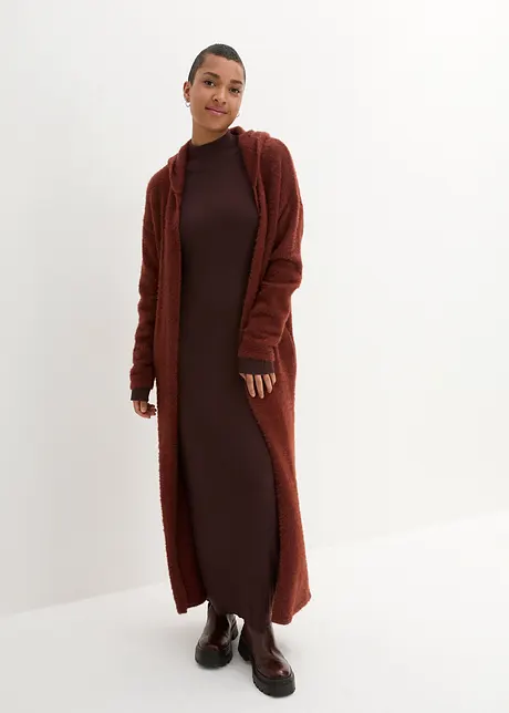 Maxi-Feinstrickkleid mit Stehkragen, langarm, bonprix