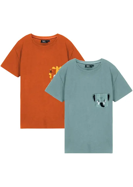 Lot de 2 t-shirts coton garçon, bpc bonprix collection