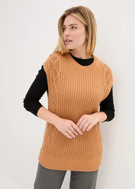 Pull sans manches à motif torsadé, bonprix