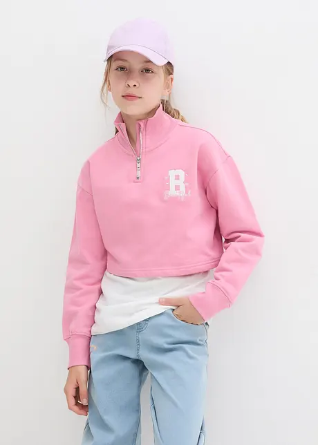 Mädchen Sweatshirt + Top (2-tgl. Set)aus Bio-Baumwolle, bonprix