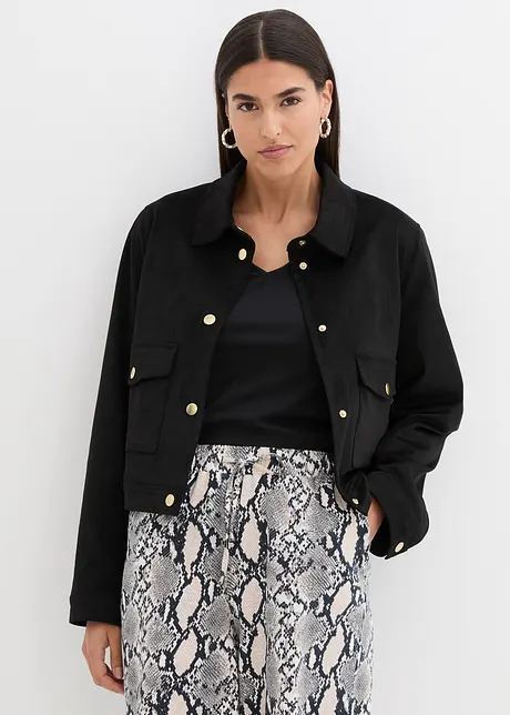 Boxy Lederimitat-Jacke, bonprix