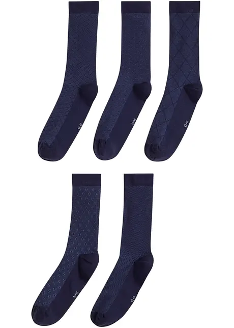 Socken mit druckfreiem Bündchen mit Bio-Baumwolle (5er Pack), bonprix