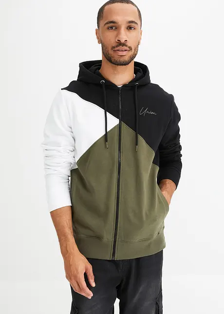 Sweat zippé à capuche 100% coton, bonprix