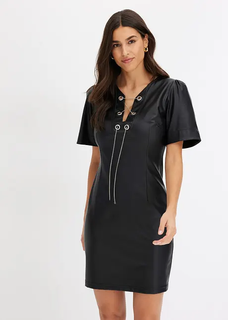 Lederimitat-Kleid, bonprix