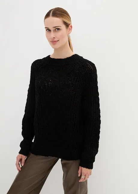 Wollpullover mit Zopfmuster, bonprix