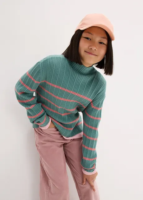 Mädchen Rippen-Strickpullover, bonprix