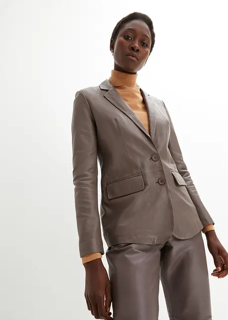 Blazer en cuir nappa d'agneau, bonprix