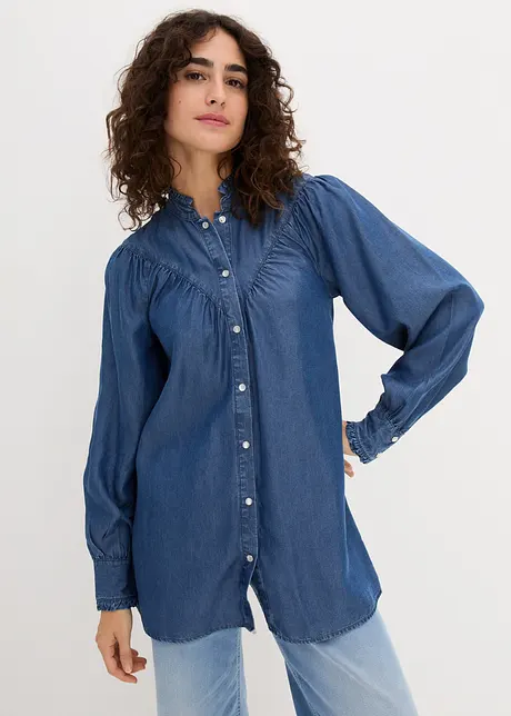 Lyocell-Bluse mit Raffung, bonprix