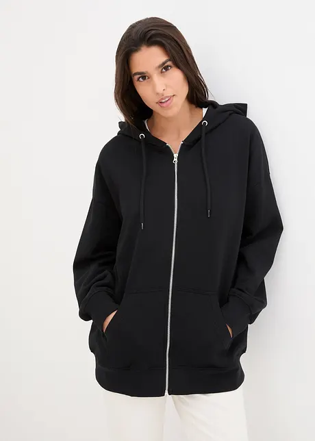 Sweat zippé à capuche oversize, bonprix