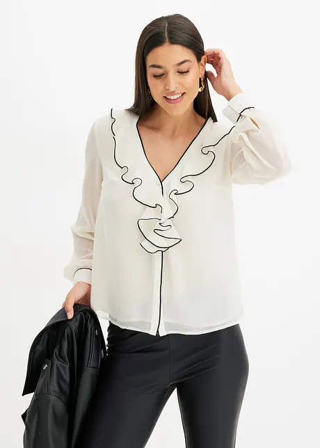 Bluse mit Volant, bonprix