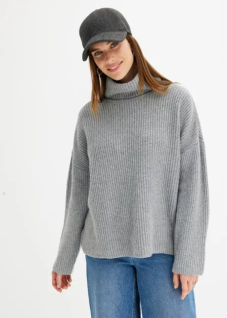 Gerippter Rollkragenpullover, bonprix