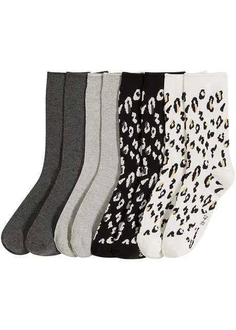 Chaussettes à bord roulotté en coton majoritaire (lot de 8 paires), bonprix