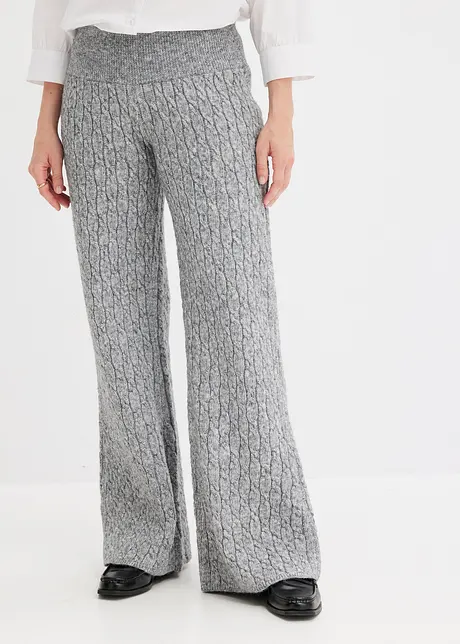 Pantalon en maille torsadée, bonprix