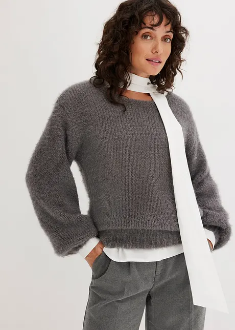 Oversize-Pullover aus Flauschgarn, bonprix