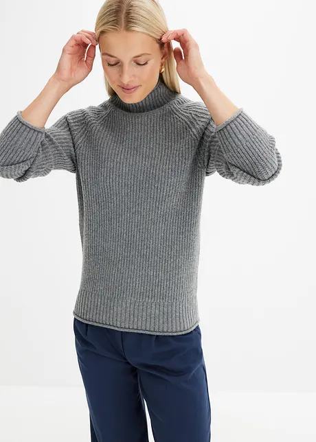 Strickpullover mit Stehkragen, bonprix