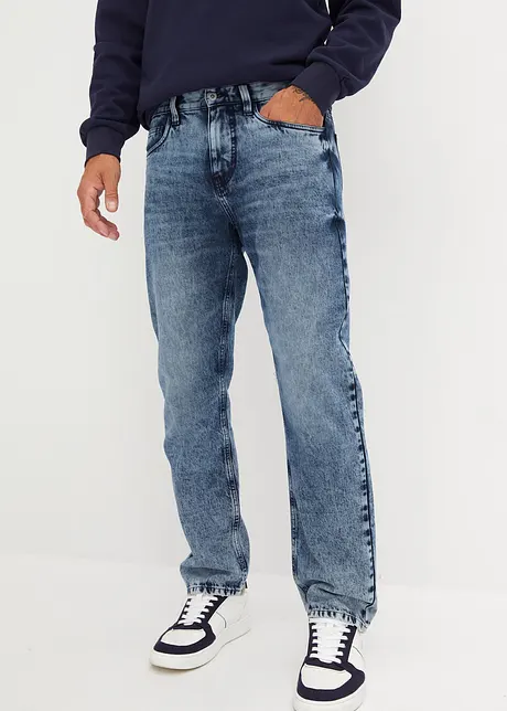 Jean droit Classic Fit, délavé à l'acide, bonprix