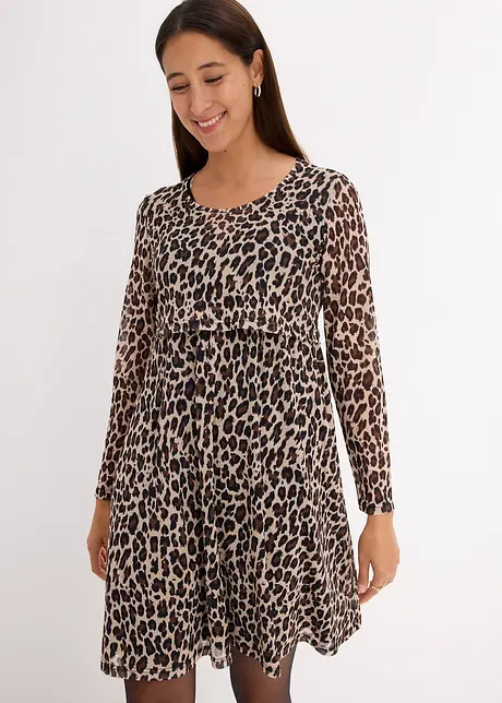 2 in 1 Umstandskleid und Stillkleid mit Leoprint, bonprix