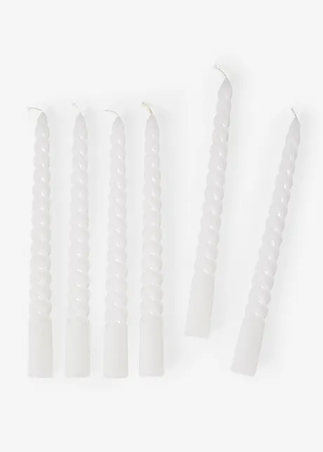 Stabkerzen in gedrehter Form (6er Pack), bonprix