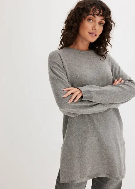 Pull long en fine maille fendu sur les côtés, bonprix