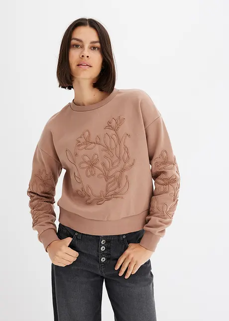 Sweatshirt mit Kordelverzierung, bonprix