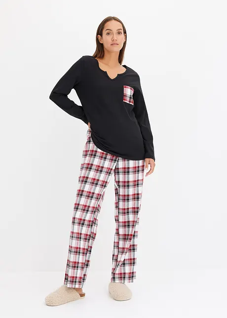 Pyjama mit Flanellhose, bonprix