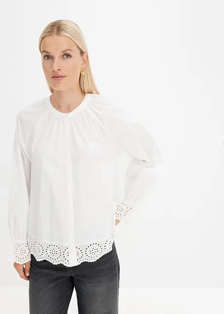 Bluse mit Spitze am Saum, bonprix