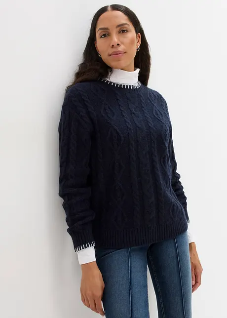 Zopfstrickpullover, bonprix