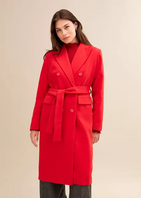 Manteau croisé court, aspect laine, bonprix