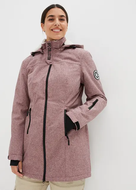 Veste longue outdoor fonctionnelle avec polaire peluche, imperméable, bonprix