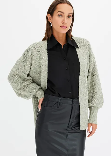 Oversize-Strickjacke mit Glitzer, bonprix