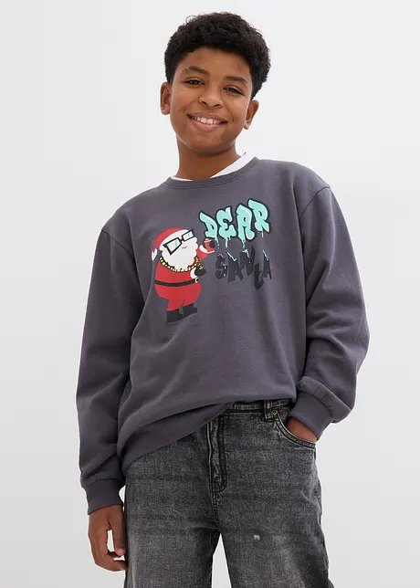 Jungen Sweatshirt mit Weihnachtsmotiv, bonprix