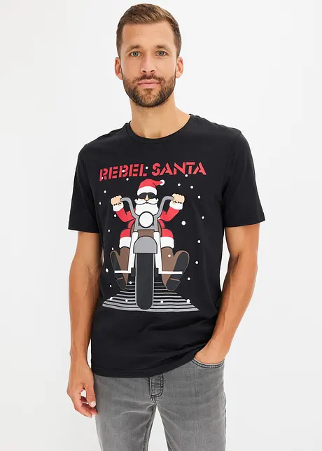 T-Shirt mit Weihnachtsmotiv aus Bio Baumwolle, bonprix