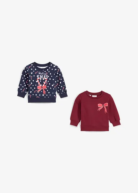 Baby Sweatshirt mit Weihnachtsmotiv (2er Pack), bonprix