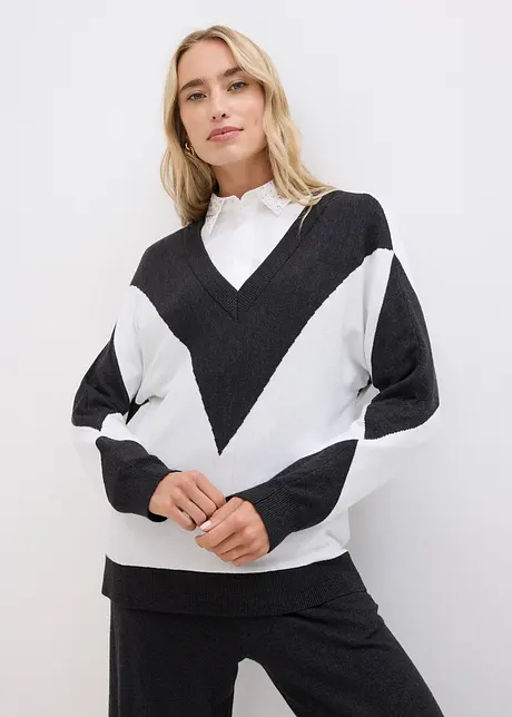 Pullover im Rautendesign, bonprix