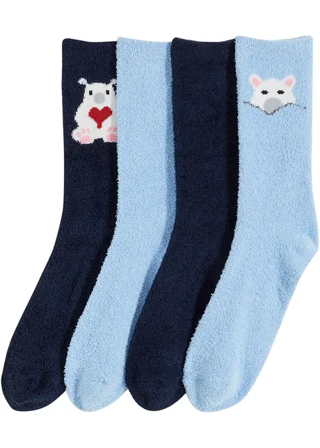 Halbhohe Kuschelsocken mit recyceltem Polyester (4er Pack), bonprix