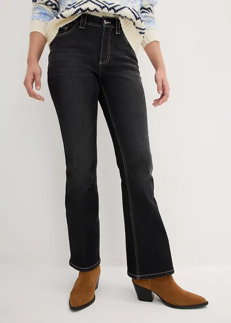 Bootcut Jeans Mid Waist, Thermo Super Kuschel, bonprix