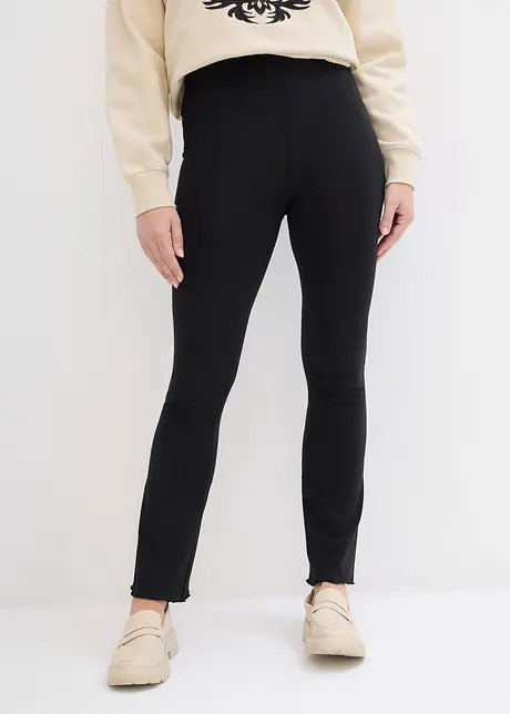 Lot de 2 leggings évasés avec taille élastiquée confortable, bonprix