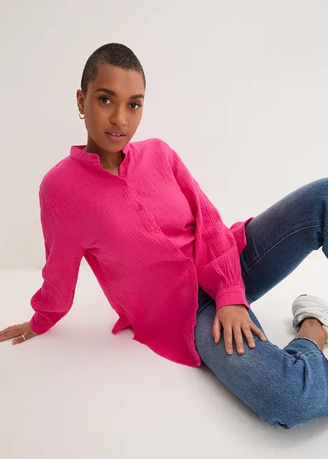 Musselin-Longbluse aus Baumwolle, bonprix