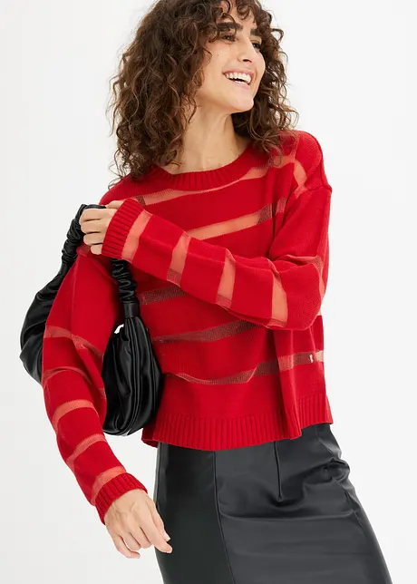 Pullover mit Mesh-Einsatz, bonprix