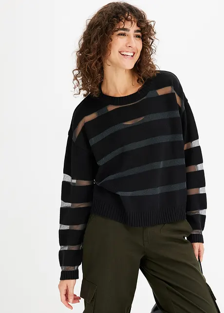 Pullover mit Mesh-Einsatz, bonprix