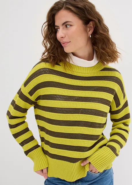 Pull boxy en maille ajourée, bonprix