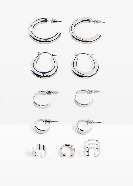 Creolen- und Earcuffset (11-tlg. Set), bonprix