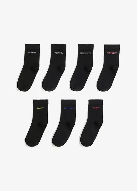 Lot de 7 paires de chaussettes mi-hautes, bonprix