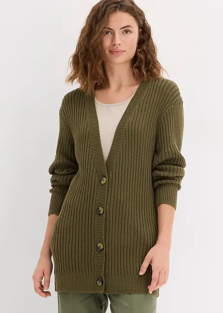 Strickjacke aus Rippstrick, bonprix