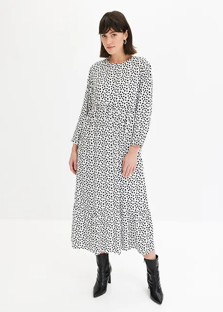 Robe midi en crêpe texturé, bonprix