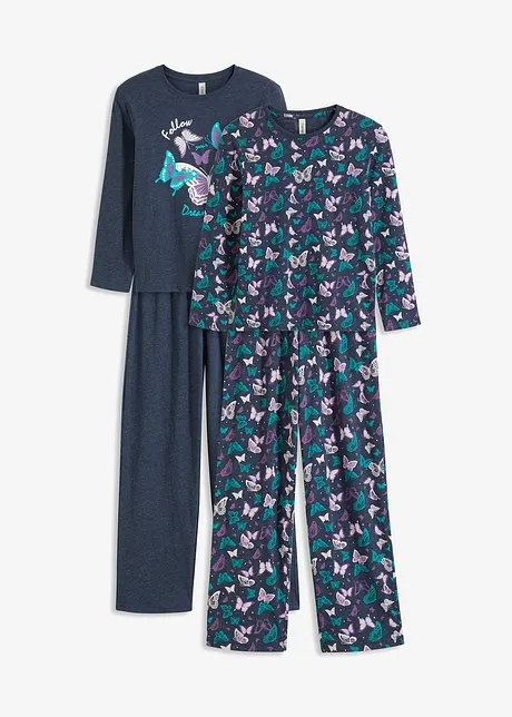 Pyjama mit Bio-Baumwolle  (Doppelpack 2-tlg. Set), bonprix