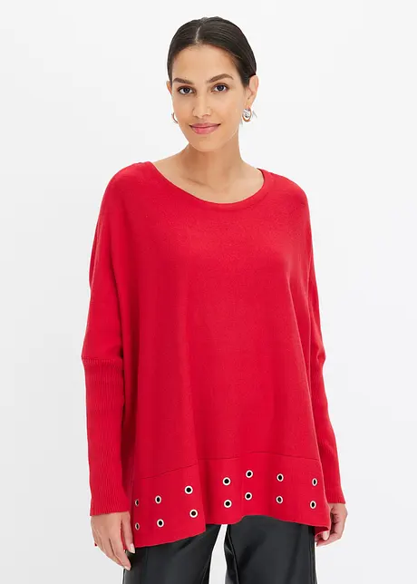 Pull poncho à œillets, bonprix