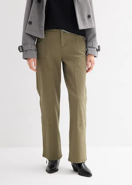 Pantalon twill en matière élastique, bonprix