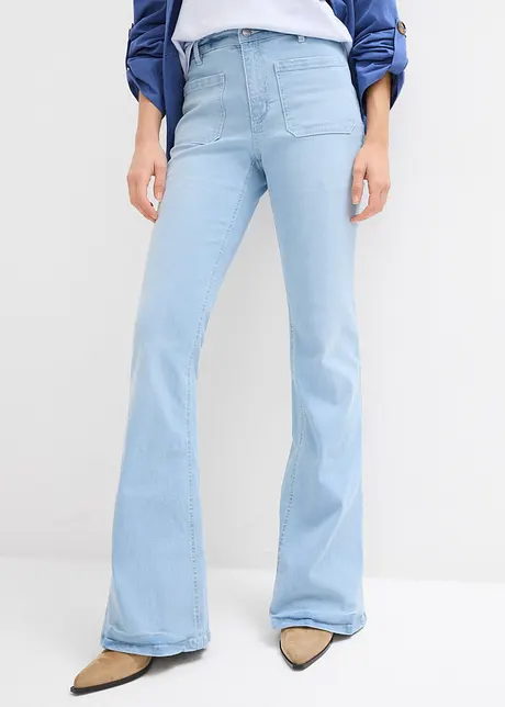 Jean bootcut taille haute, extensible, bonprix